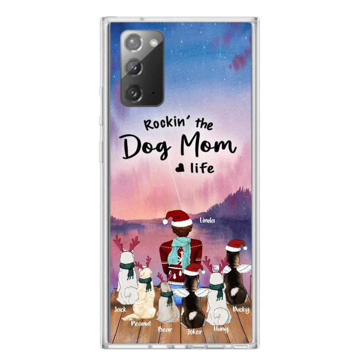 Personalized Christmas Pet Mom/Dad Phone Case - Up to 6 Pets - Rock'in The Dog Mom Life