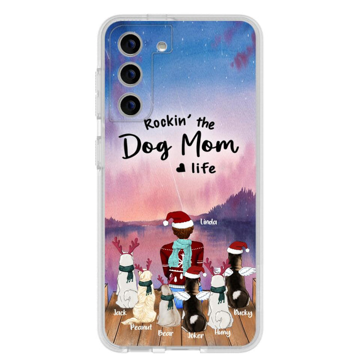 Personalized Christmas Pet Mom/Dad Phone Case - Up to 6 Pets - Rock'in The Dog Mom Life