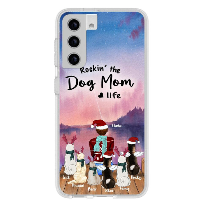 Personalized Christmas Pet Mom/Dad Phone Case - Up to 6 Pets - Rock'in The Dog Mom Life