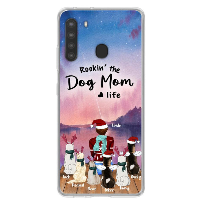 Personalized Christmas Pet Mom/Dad Phone Case - Up to 6 Pets - Rock'in The Dog Mom Life