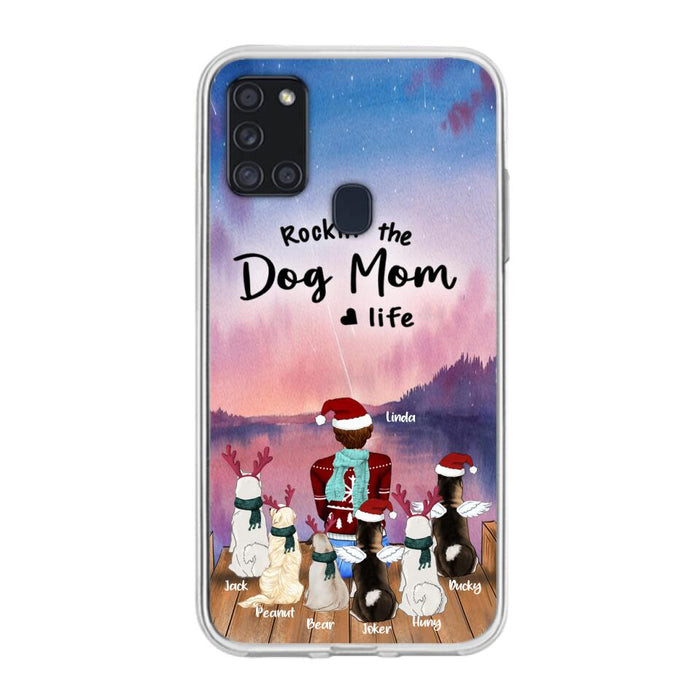 Personalized Christmas Pet Mom/Dad Phone Case - Up to 6 Pets - Rock'in The Dog Mom Life