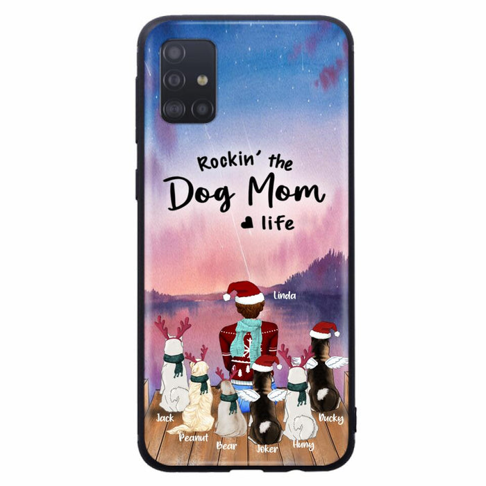 Personalized Christmas Pet Mom/Dad Phone Case - Up to 6 Pets - Rock'in The Dog Mom Life