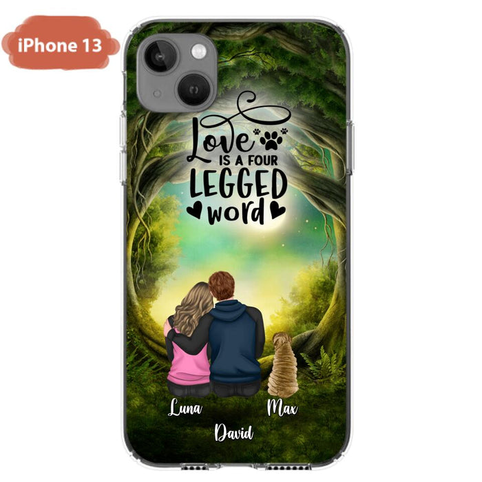 Custom Personalized Couple And Dogs Phone Case - Couple With Upto 5 Dogs - Gift Idea For Couple/Dog Lover - Case For iPhone And Samsung