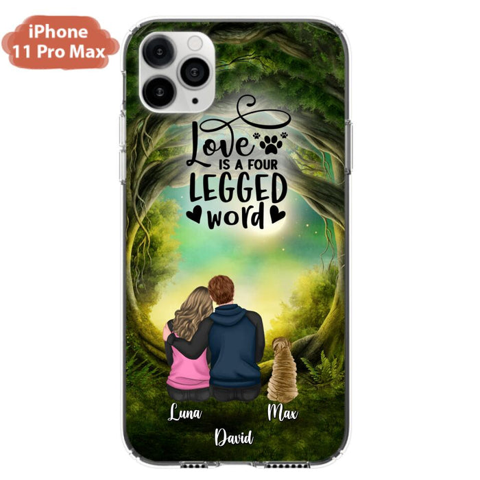 Custom Personalized Couple And Dogs Phone Case - Couple With Upto 5 Dogs - Gift Idea For Couple/Dog Lover - Case For iPhone And Samsung