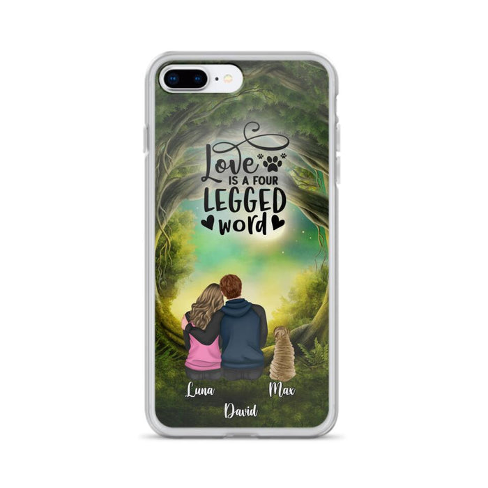 Custom Personalized Couple And Dogs Phone Case - Couple With Upto 5 Dogs - Gift Idea For Couple/Dog Lover - Case For iPhone And Samsung