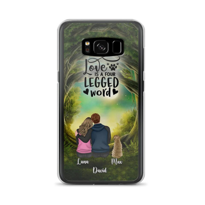 Custom Personalized Couple And Dogs Phone Case - Couple With Upto 5 Dogs - Gift Idea For Couple/Dog Lover - Case For iPhone And Samsung