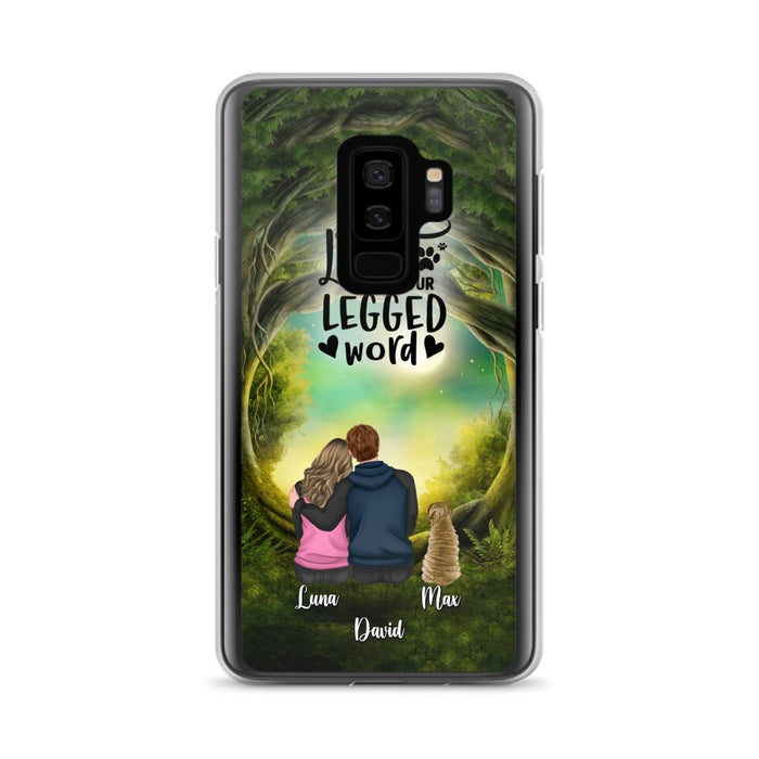 Custom Personalized Couple And Dogs Phone Case - Couple With Upto 5 Dogs - Gift Idea For Couple/Dog Lover - Case For iPhone And Samsung