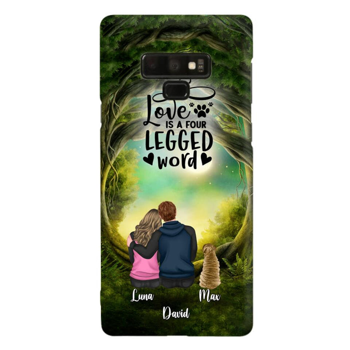 Custom Personalized Couple And Dogs Phone Case - Couple With Upto 5 Dogs - Gift Idea For Couple/Dog Lover - Case For iPhone And Samsung