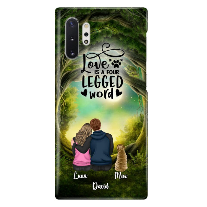 Custom Personalized Couple And Dogs Phone Case - Couple With Upto 5 Dogs - Gift Idea For Couple/Dog Lover - Case For iPhone And Samsung