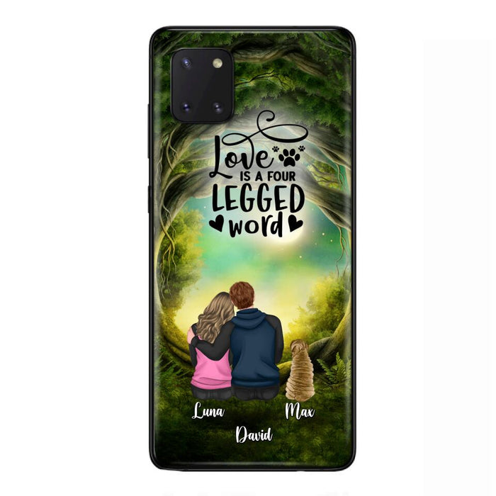 Custom Personalized Couple And Dogs Phone Case - Couple With Upto 5 Dogs - Gift Idea For Couple/Dog Lover - Case For iPhone And Samsung