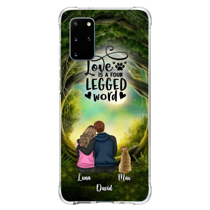 Custom Personalized Couple And Dogs Phone Case - Couple With Upto 5 Dogs - Gift Idea For Couple/Dog Lover - Case For iPhone And Samsung