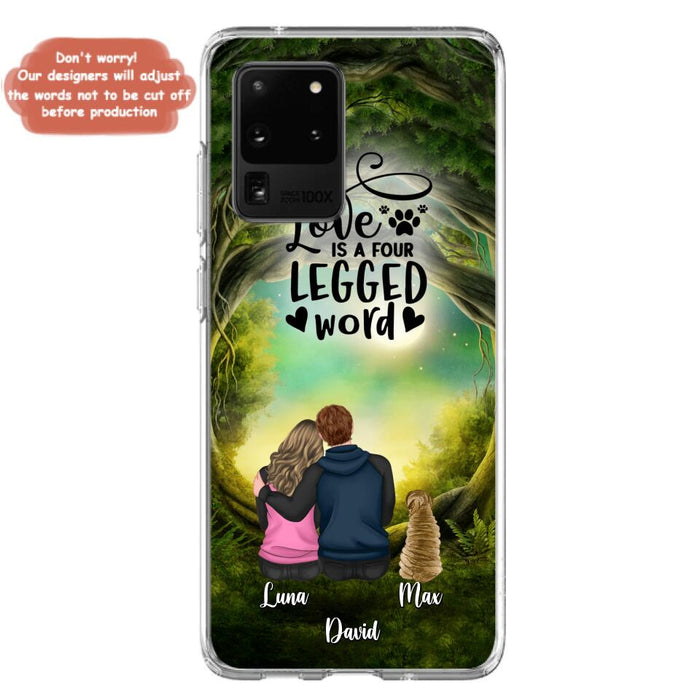 Custom Personalized Couple And Dogs Phone Case - Couple With Upto 5 Dogs - Gift Idea For Couple/Dog Lover - Case For iPhone And Samsung