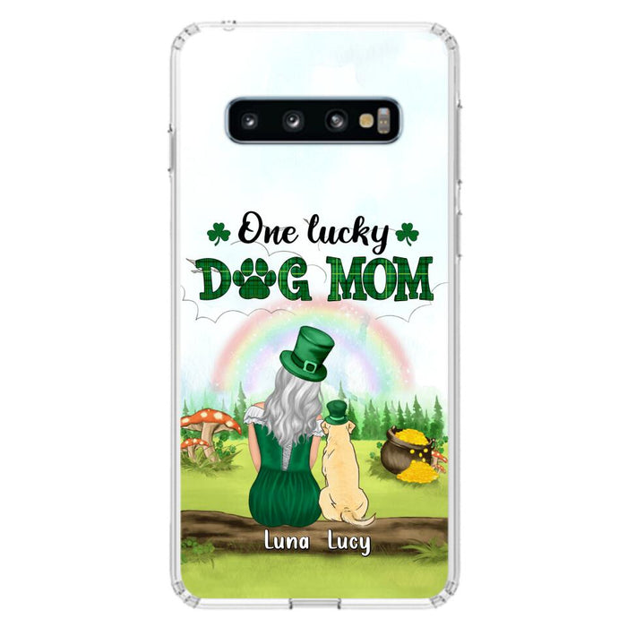 Custom Personalized Dog Mom Phone Case - Upto 4 Dogs - St. Patrick's Day Gift Idea For Dog Lover - Case For iPhone/Samsung