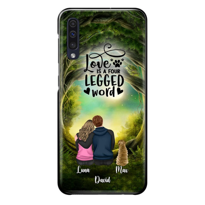 Custom Personalized Couple And Dogs Phone Case - Couple With Upto 5 Dogs - Gift Idea For Couple/Dog Lover - Case For iPhone And Samsung