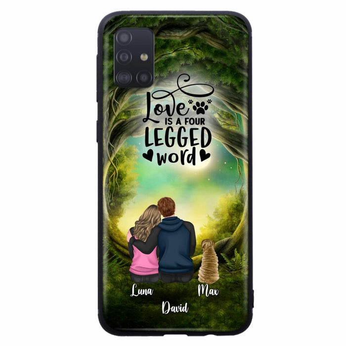 Custom Personalized Couple And Dogs Phone Case - Couple With Upto 5 Dogs - Gift Idea For Couple/Dog Lover - Case For iPhone And Samsung