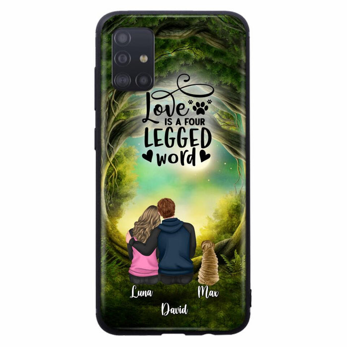 Custom Personalized Couple And Dogs Phone Case - Couple With Upto 5 Dogs - Gift Idea For Couple/Dog Lover - Case For iPhone And Samsung