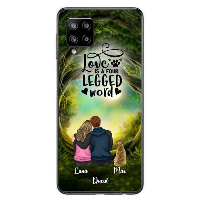 Custom Personalized Couple And Dogs Phone Case - Couple With Upto 5 Dogs - Gift Idea For Couple/Dog Lover - Case For iPhone And Samsung