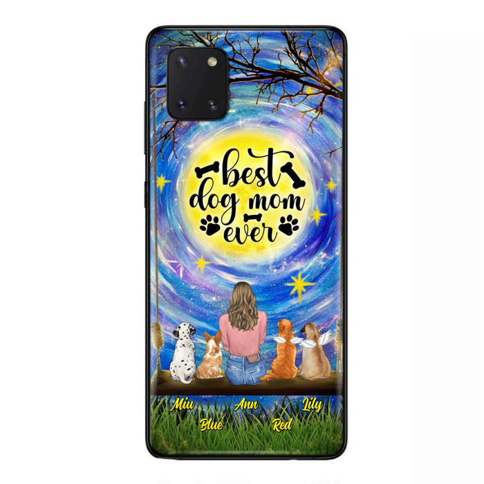 Custom Personalized Dog Mom Phone Case - Upto 4 Dogs - Gift Idea For Dog Lovers - I Love You To the Moon And Back - Case For iPhone/Samsung