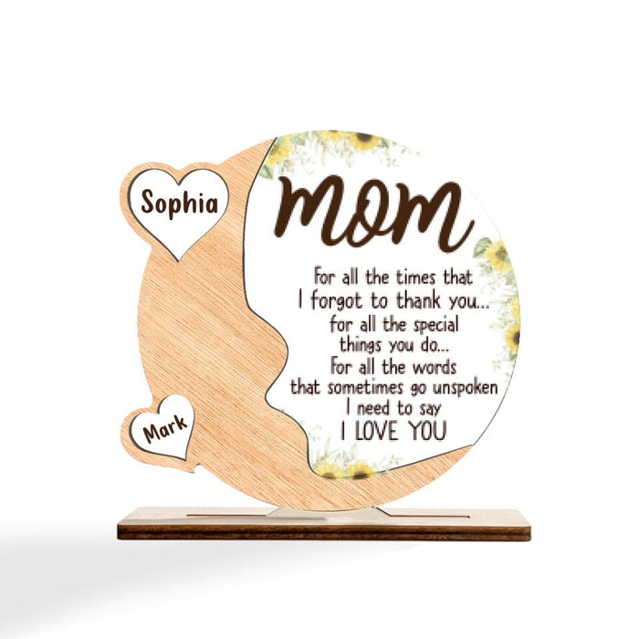 Custom Personalized Mom Acrylic Plaque - Best Gift For Mother's Day - Mom I Love You