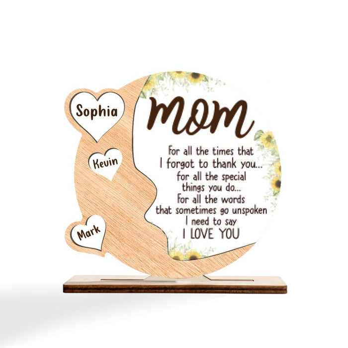 Custom Personalized Mom Acrylic Plaque - Best Gift For Mother's Day - Mom I Love You