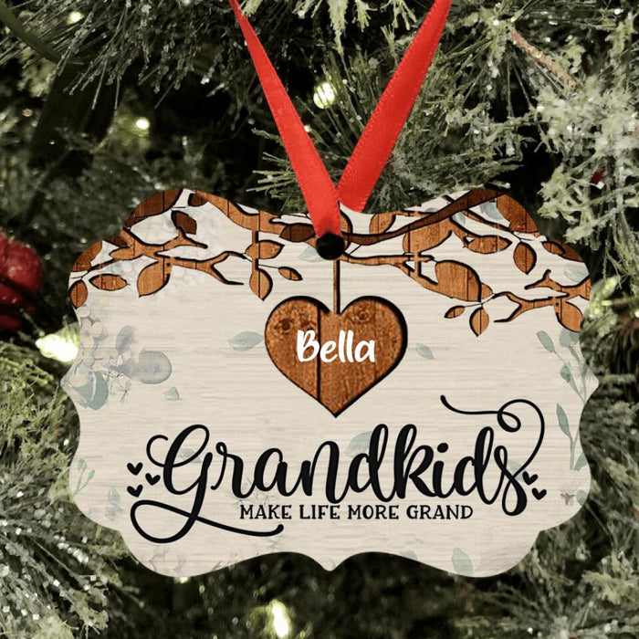 Custom Personalized Grandkids Ornament - Upto 6 Kids - Best Gift For Kids - Rockin' The Grandma Life