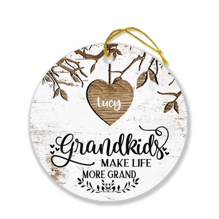 Custom Personalized Grandkids Ornament - Upto 6 Kids - Best Gift For Kids - Grandkids Make Life More Grand