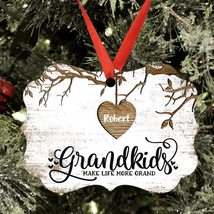 Custom Personalized Grandkids Ornament - Upto 6 Kids - Best Gift For Kids - Grandkids Make Life More Grand