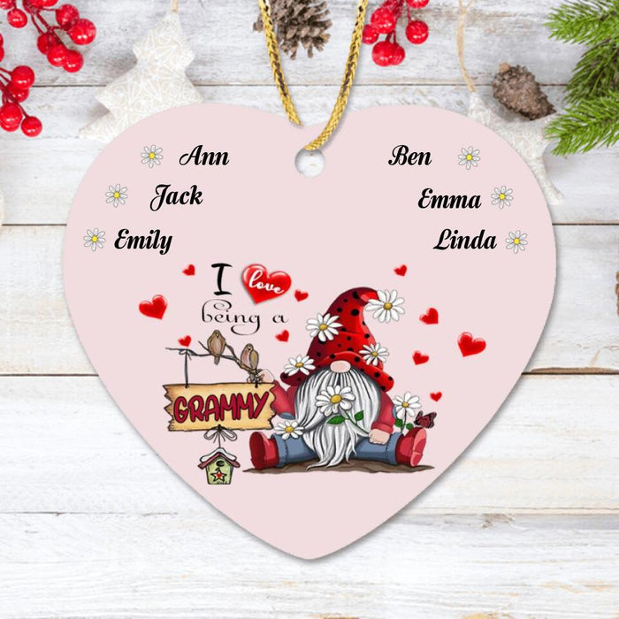 Custom Personalized Grandma Ornament -  Upto 6 Kids - Best Gift For Family - I Love Being A Grammy - R5OIKQ