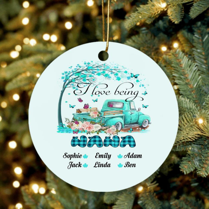 Custom Personalized Grandma Ornament - Upto 6 Kids - Best Gift For Family - I Love Being A Grandny - R5OIKQ