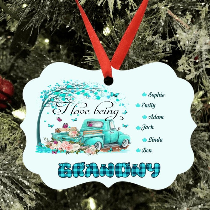 Custom Personalized Grandma Ornament - Upto 6 Kids - Best Gift For Family - I Love Being A Grandny - R5OIKQ