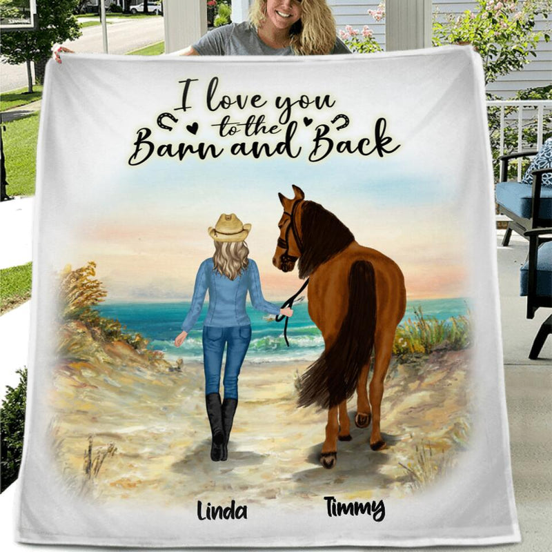Personalized Horse Girl Quilt/Fleece Throw Blanket  - Up to 7 Horses - Best Gift For Horse Lover - Just A Girl Who Loves Horses