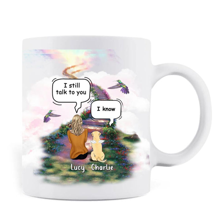 Custom Personalized Memorial Pet Mug - Upto 4 Cats/Dogs - Memorial Gift For Dog/Cat Lovers - Sometimes I Just Look Up Smile And Say I Know That Was You