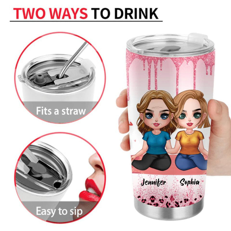 Personalized Daughter & Mom Tumbler - Gift Idea For Mother's Day From Daughter To Mom - If At First You Don't Succeed Try, Try Again