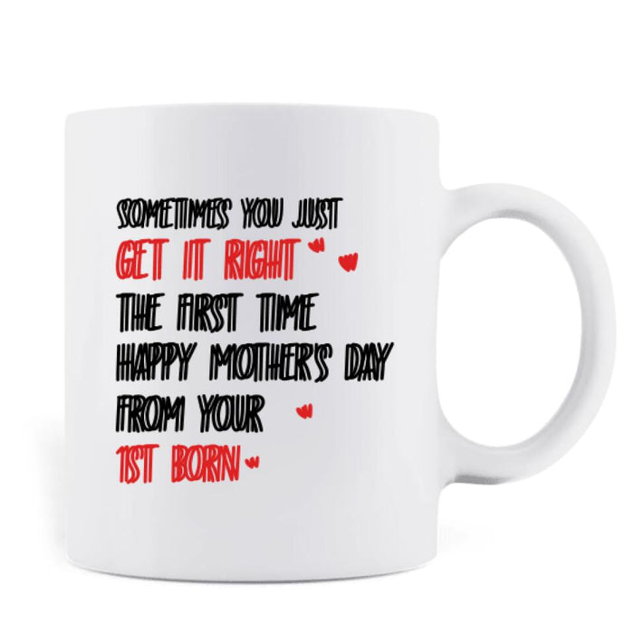 Custom Personalized Daughter & Mom Coffee Mug - Gift Idea For Mother's Day From Daughter To Mom - If At First You Don't Succeed Try, Try Again