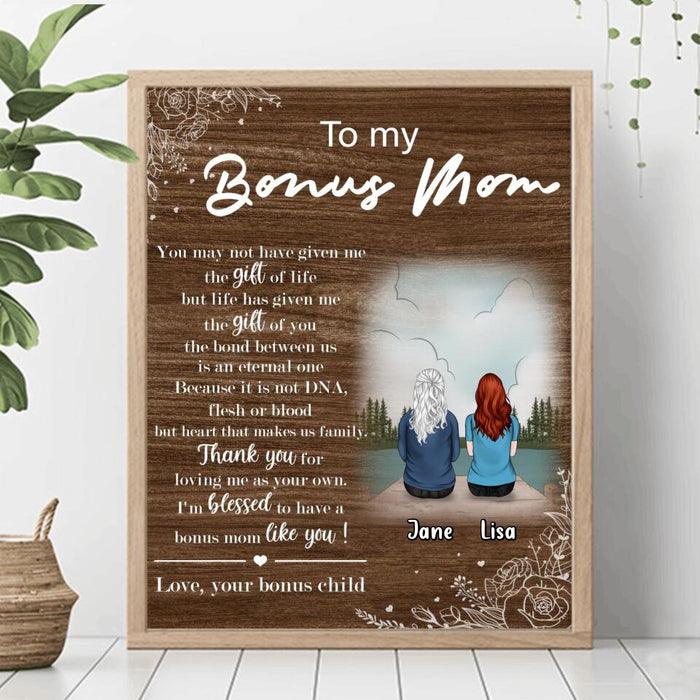 Custom Personalized Bonus Mom Poster - Upto 5 People - Mother's Day Gift For Mom - To My Bonus Mom