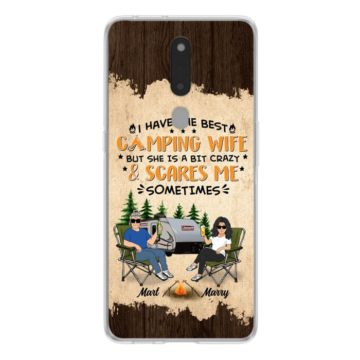 Custom Personalized Camping Couple Phone Case - Gift Idea For Camping Lover - I Have The Best Camping Wife But She Is A Bit Crazy & Scares Me Sometimes - Case For Xiaomi, Oppo And Huawei