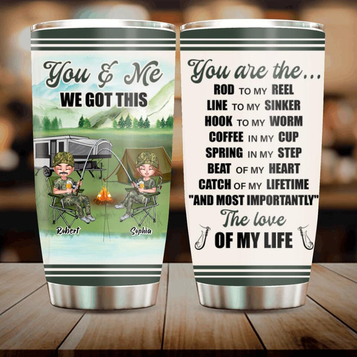 Custom Personalized Couple Fishing Tumbler - Best Gift For Couple/ Fishing Lovers - You Are The Love Of My Life