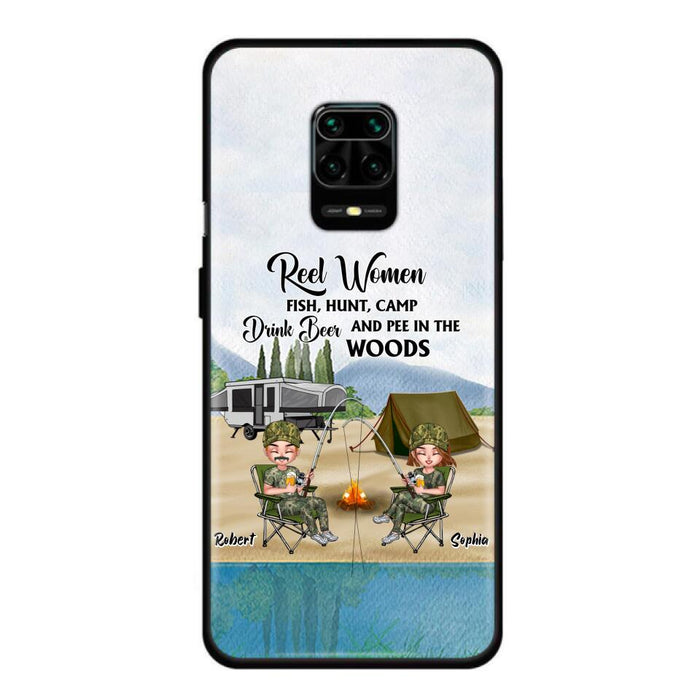 Custom Personalized Fishing Phone Case - Best Gift For Fishing Lovers - Reel Women Fish, Hunt, Camp, Drink Beer And Pee In The Woods - Case For Xiaomi, Oppo And Huawei