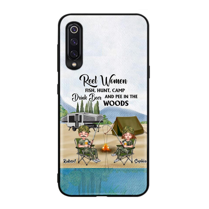 Custom Personalized Fishing Phone Case - Best Gift For Fishing Lovers - Reel Women Fish, Hunt, Camp, Drink Beer And Pee In The Woods - Case For Xiaomi, Oppo And Huawei