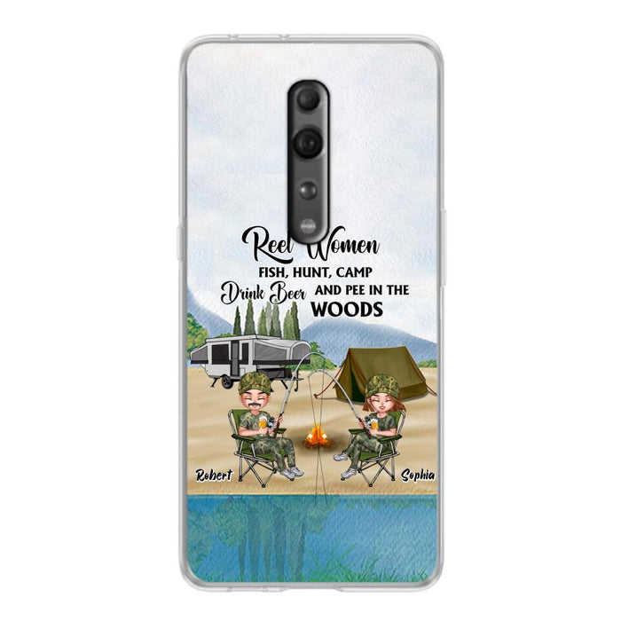 Custom Personalized Fishing Phone Case - Best Gift For Fishing Lovers - Reel Women Fish, Hunt, Camp, Drink Beer And Pee In The Woods - Case For Xiaomi, Oppo And Huawei