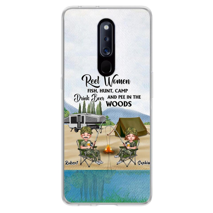 Custom Personalized Fishing Phone Case - Best Gift For Fishing Lovers - Reel Women Fish, Hunt, Camp, Drink Beer And Pee In The Woods - Case For Xiaomi, Oppo And Huawei