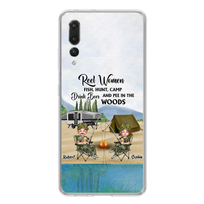 Custom Personalized Fishing Phone Case - Best Gift For Fishing Lovers - Reel Women Fish, Hunt, Camp, Drink Beer And Pee In The Woods - Case For Xiaomi, Oppo And Huawei