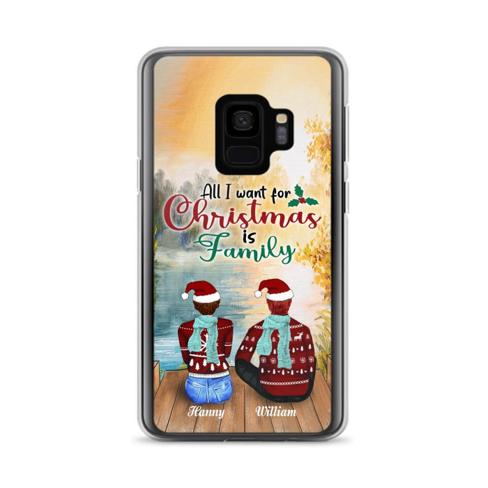 Custom Personalized Family Phone Case - Couple/ Parents With Upto 3 Kids, 3 Pets - Gift For Family - Case For iPhone And Samsung