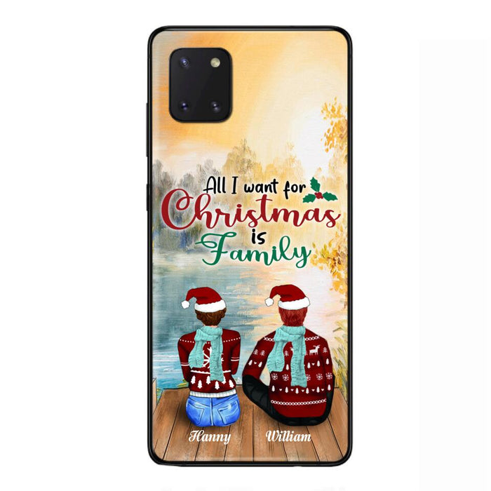 Custom Personalized Family Phone Case - Couple/ Parents With Upto 3 Kids, 3 Pets - Gift For Family - Case For iPhone And Samsung