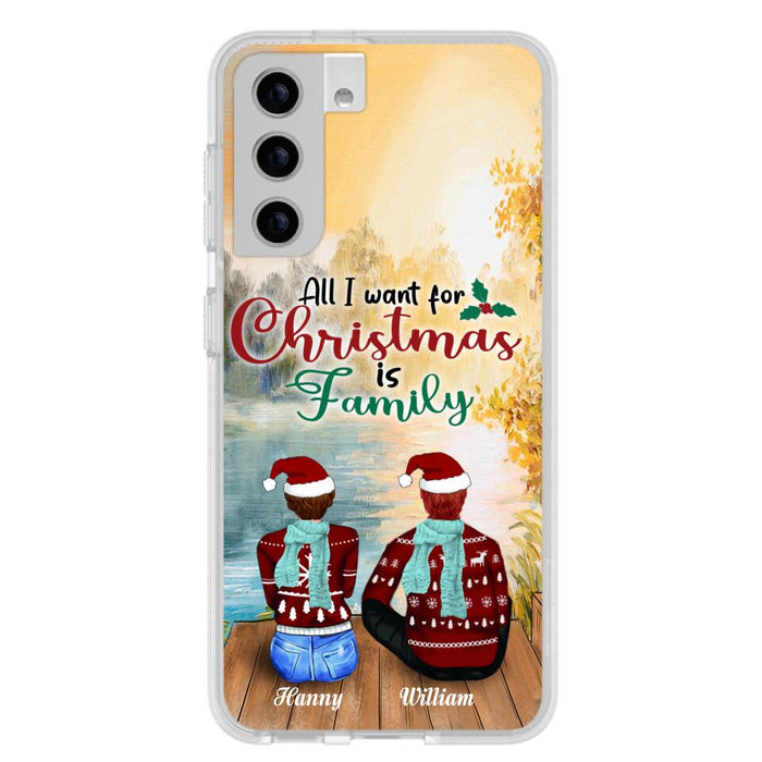 Custom Personalized Family Phone Case - Couple/ Parents With Upto 3 Kids, 3 Pets - Gift For Family - Case For iPhone And Samsung