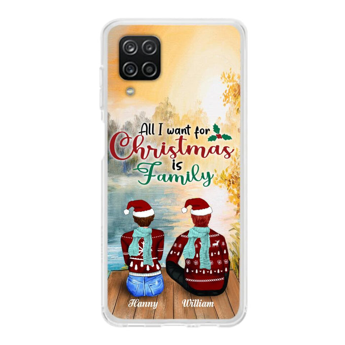 Custom Personalized Family Phone Case - Couple/ Parents With Upto 3 Kids, 3 Pets - Gift For Family - Case For iPhone And Samsung