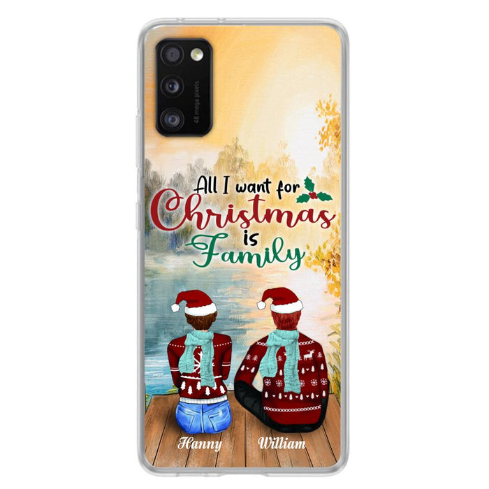 Custom Personalized Family Phone Case - Couple/ Parents With Upto 3 Kids, 3 Pets - Gift For Family - Case For iPhone And Samsung