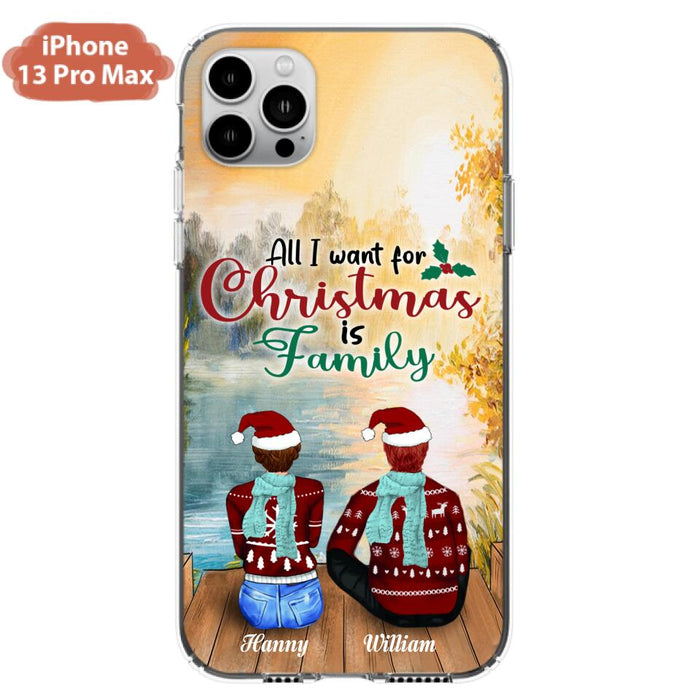 Custom Personalized Family Phone Case - Couple/ Parents With Upto 3 Kids, 3 Pets - Gift For Family - Case For iPhone And Samsung