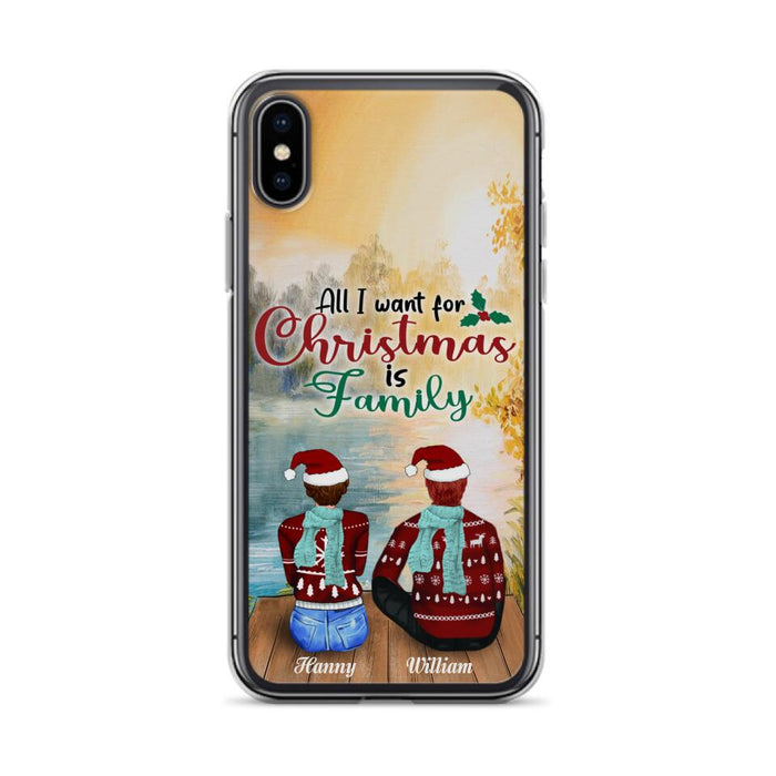 Custom Personalized Family Phone Case - Couple/ Parents With Upto 3 Kids, 3 Pets - Gift For Family - Case For iPhone And Samsung
