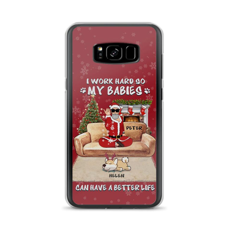 Personalized Christmas Pet Dad Phone Case - Man With Up to 4 Pets - Gift For Cat/Dog Lover - Case For iPhone And Samsung